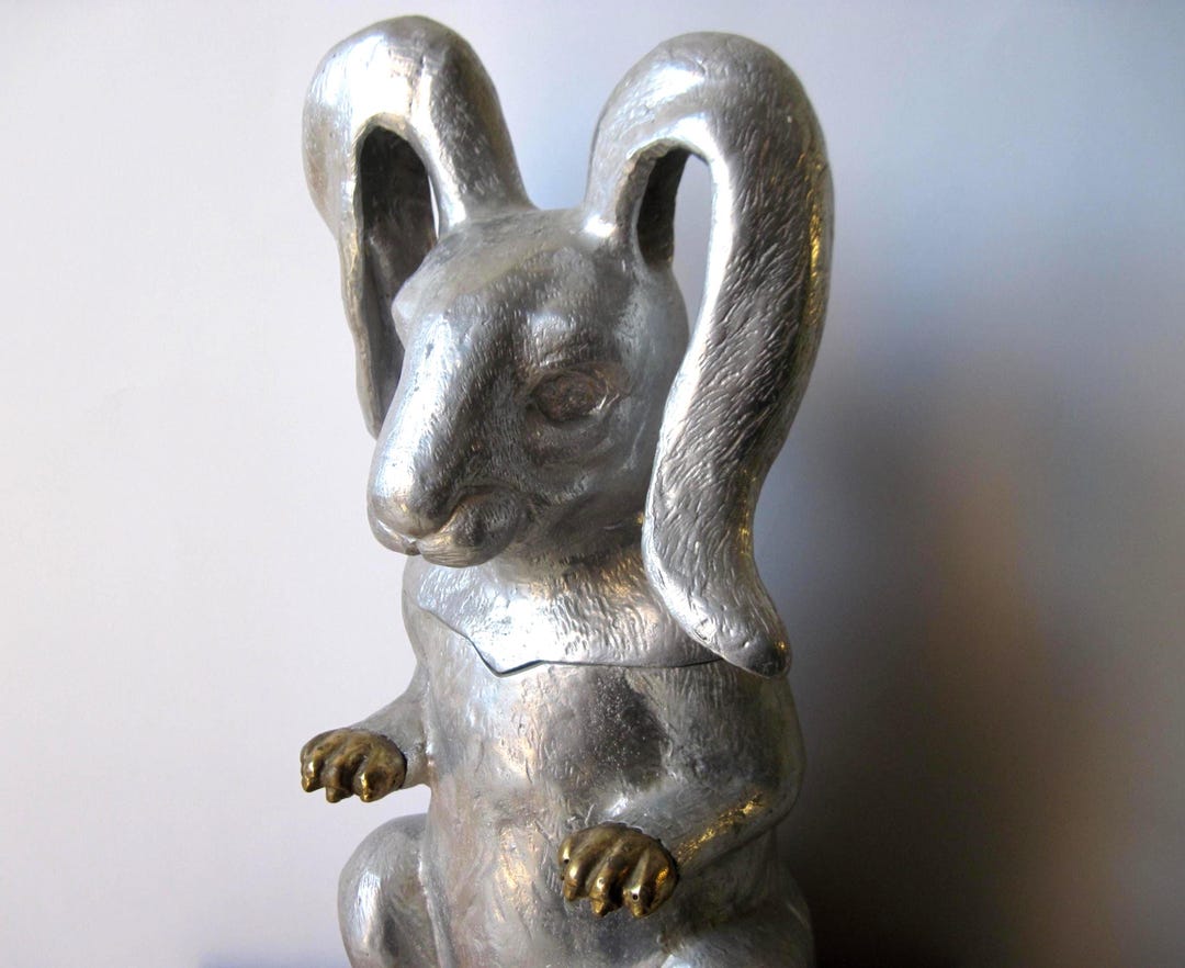 Vintage Arthur Court Large Rabbit Hinge Lidded Ice Bucket Wine Cooler ...
