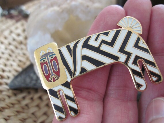 Vintage Laurel Burch Zzzebra Brooch - image 2