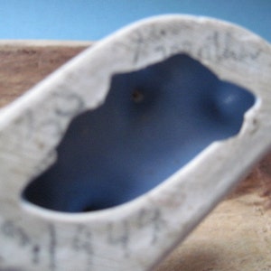 Vintage Ceramic Matte Glaze Blue Animal Elephant Figurine 1940s immagine 3