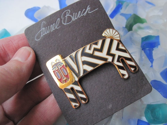 Vintage Laurel Burch Zzzebra Brooch - image 5