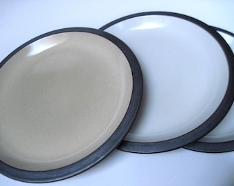 Vintage Heath Ceramics Gourmet Rim Line Plates White and Sand - Etsy