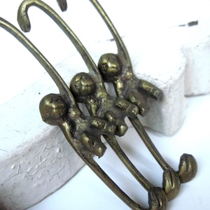 Vintage Brass Hanging Monkey Hooks