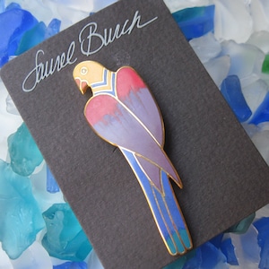 Vintage Laurel Burch Cezanne Parrot Bird Brooch