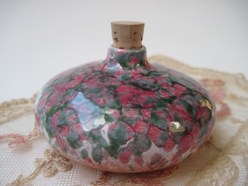 Vintage Pottery Perfume Jar Made in France Etsy
