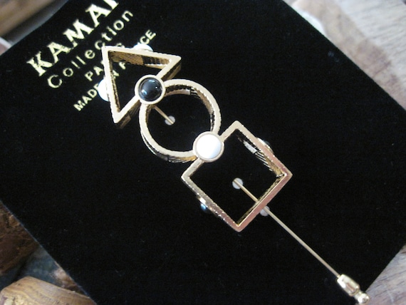 Vintage Kamai Collection Geometric Stick Pin Paris France