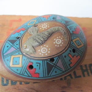 Vintage Clay Whistle with Seahorse Made in Peru