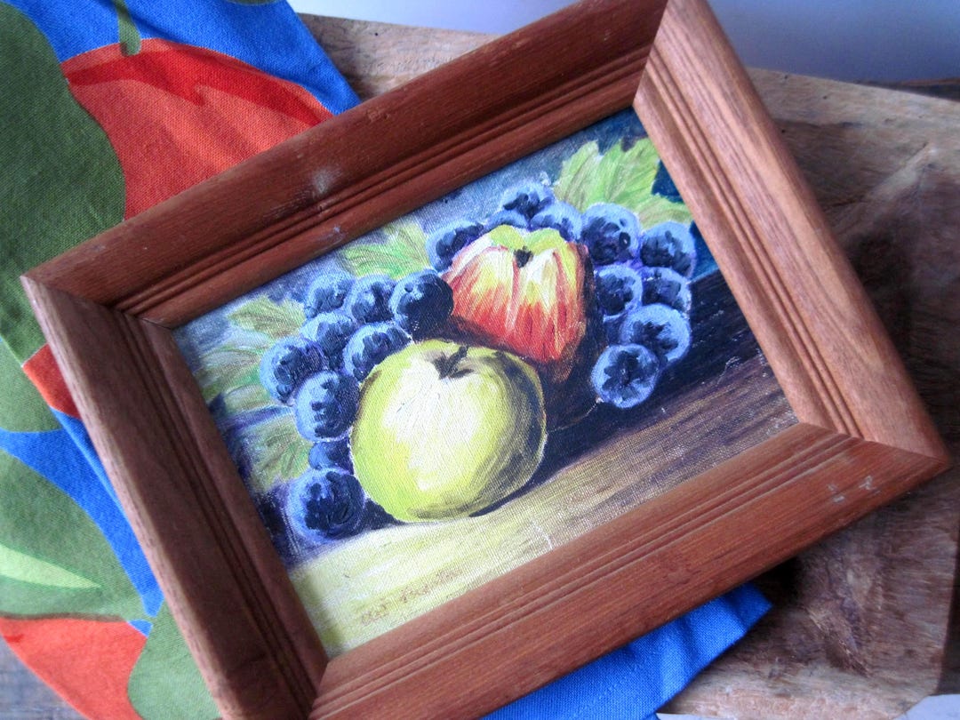 Vintage Still Life Fruit Painting Signed Dated 1969 - Etsy