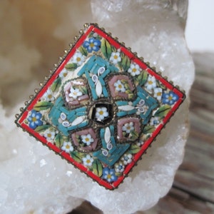 Vintage Micro Mosaic Brooch Italy