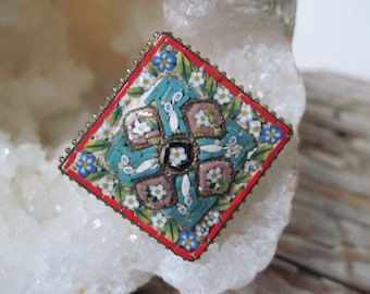 Vintage Micro Mosaic Brooch Italy