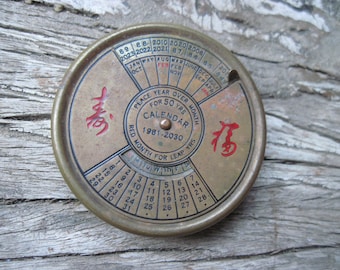 75 Year Perpetual Calendar - Brass - Vintage - Etsy