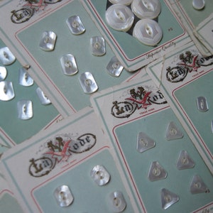 Antique Lot of 56 La Mode Mother of Pearl Buttons on Cards