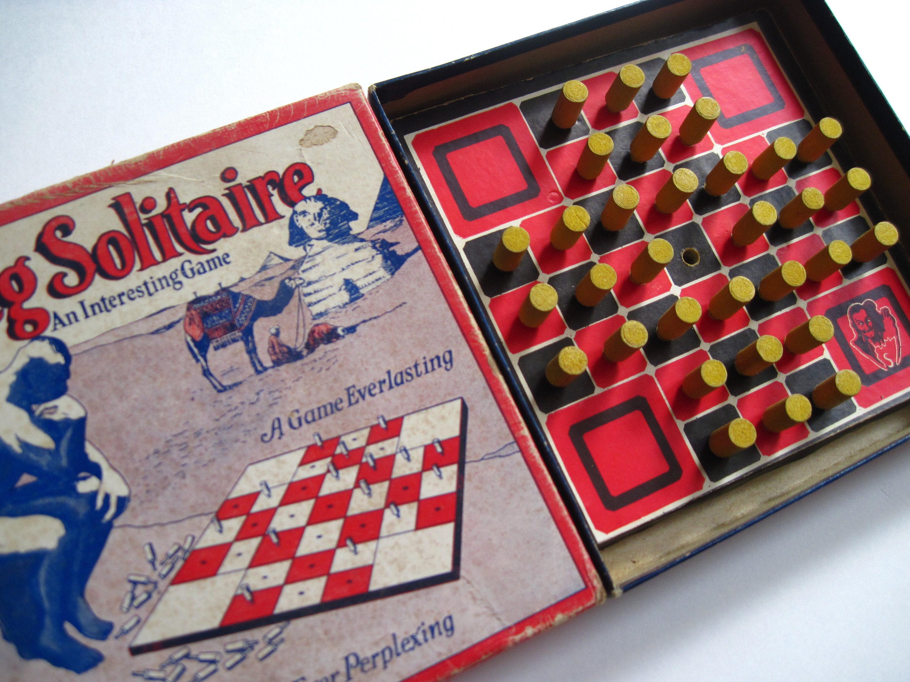 Buy Puzzle Peg Lubbers & Bell Solitaire Game Vintage 1940s Online in India  