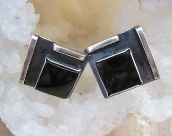 Vintage Sterling and Onyx Cuff Links