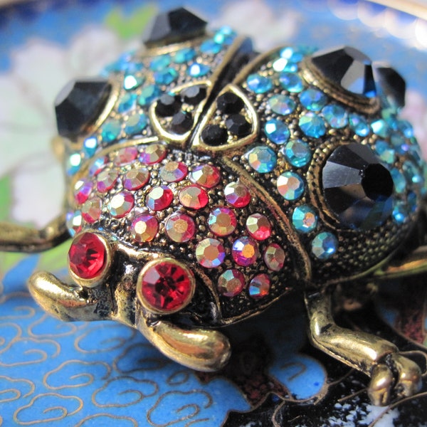 Vintage Cara NY Large Rhinestone Bug Brooch