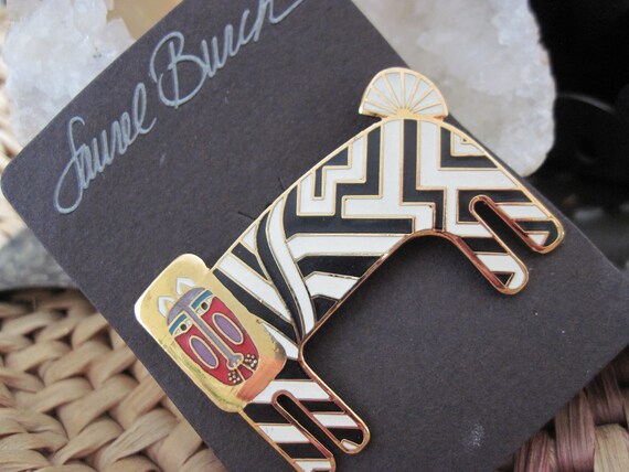 Vintage Laurel Burch Zzzebra Brooch - image 3