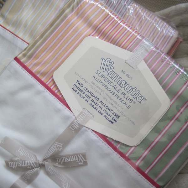 Vintage Wamsutta Standard Striped Pillowcase Sets