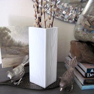 Vintage Seltmann Weiden Vase Bisque Porcelain Wood Grain Pattern Bavaria W. Germany