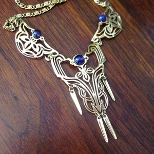 Collier vintage Wild Bryde Lavaliere de style Art nouveau avec améthyste
