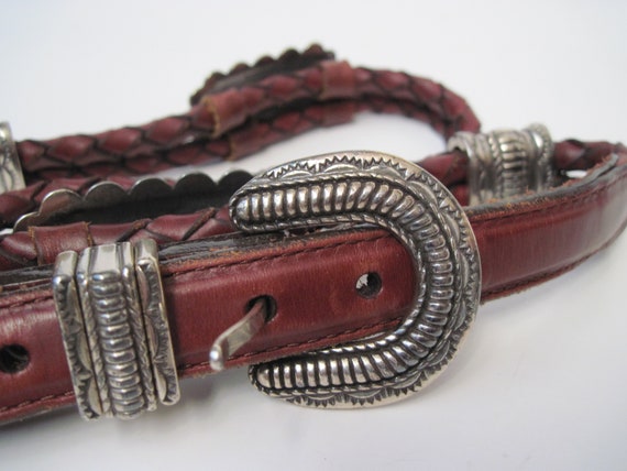 Vintage Brighton Brown Braided Leather Belt 1996 -  Canada