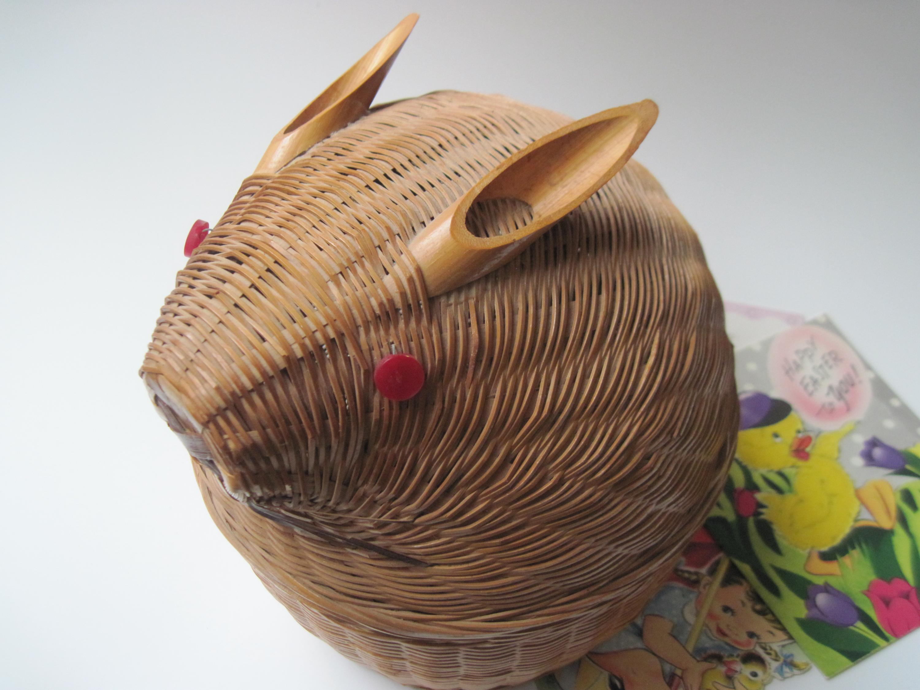 Walnut Ridge Rabbit Basket Vintage Wicker Lidded Bunny Rabbit Basket - Etsy