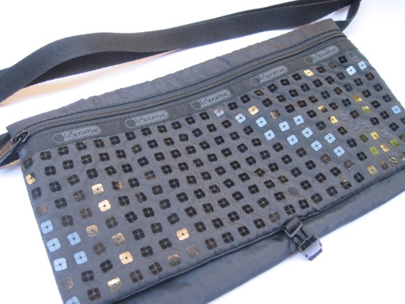 Vintage LeSportSac Black Sequin Fanny Pack - image 1