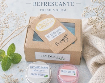 Bálsamo labial menta efecto volumen | Lip balm refrescante natural | Hidratante labios | Regalo mujer