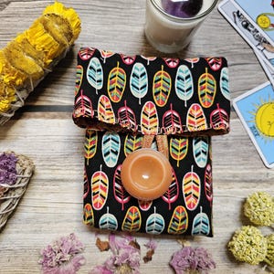Tarot Deck Bag, Tarot Deck Wrap, Tarot Storage, Handmade Tarot Pouch, Tarot Card Pouch, Indie Tarot Deck Pouch, Tarot Pouch for Reading