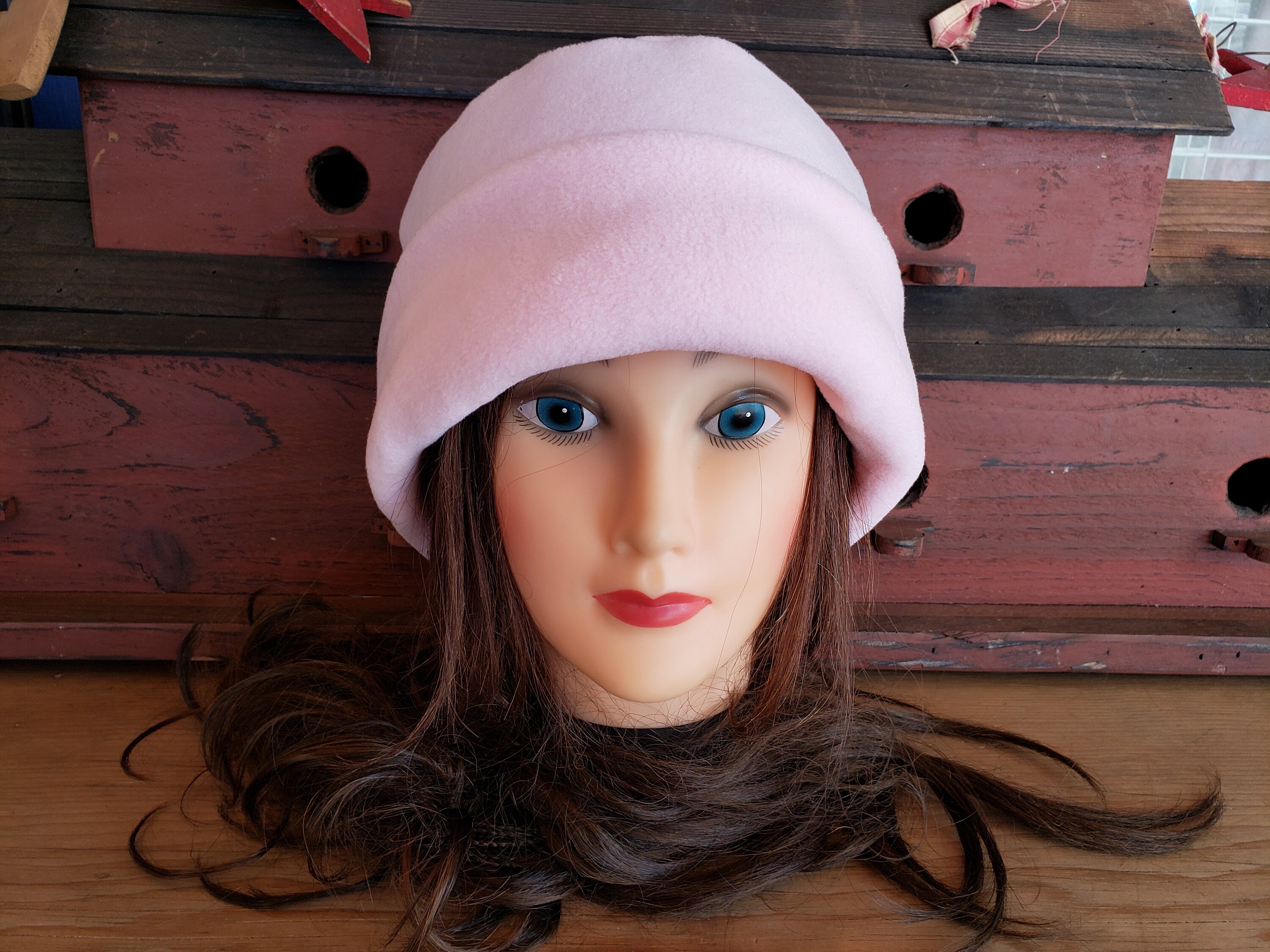 New Pink Rabbit Ear Beanies Women Louise Belcher Whimsical Handmade Knitted  Hats Fashion Party Mask Balaclava Warm Winter Hat