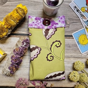 Tarot Deck Bag, Tarot Deck Wrap, Tarot Storage, Handmade Tarot Pouch, Tarot Card Pouch, Indie Tarot Deck Pouch, Tarot Pouch for Reading