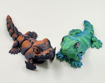 Pequeno lagarto articulado | Impresso em 3D | Várias espécies e cores