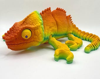 Camaleão articulado em 3D | Brinquedo, Figura de réptil em PLA
