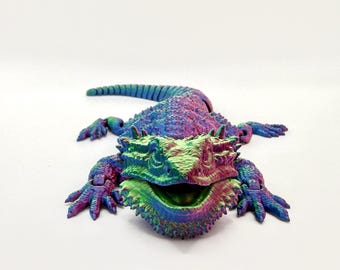 Dragão Barbudo Articulado em 3D | Brinquedo, Figura de Réptil em PLA