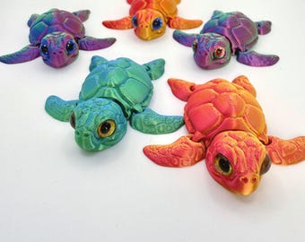 Mini tartaruga articulada | Impressa em 3D