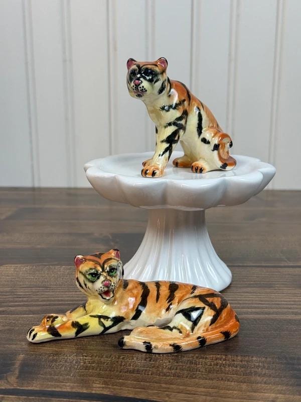Vintage Ceramic Tiger Figurine - Etsy