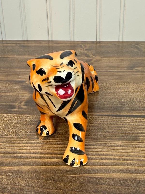 Vintage Ceramic Tiger Figurine - Etsy
