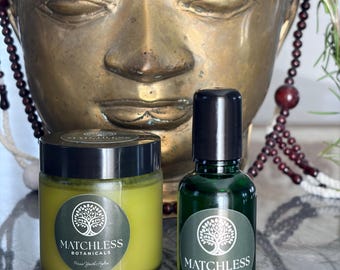 Serum and Cream with Castor oil, Jojoba oil, real ground Frankincense & Myrrh Resins