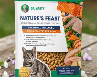 Nature’s Feast Essential Wellness Freeze-Dried Raw Cat Food – Fish & Poultry Formula (12 oz)