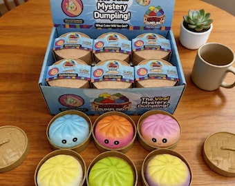 Mysterious Dumpling Stress Relief Squeeze Blind Box, Creative Surprise Stress-Relieving Toy, Surprise Buns in the Steamer, Blind Box Gift