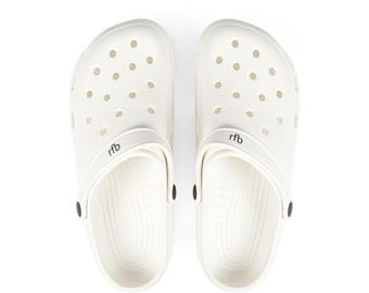 white custom crocs