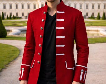 Royal Guard-Inspired Long Coat - Statement Vintage Military Style Jacket