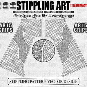 Ar-15 Custom Grip Stippling Pattern | Laser Ready Engraving Files (Digital Download) SVG DXF PNG