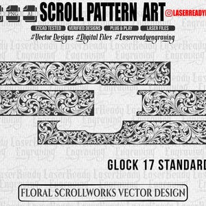 G-17 Standard-Scroll-Design | Lasergravurdateien (Digitaler Download) SVG DXF PNG