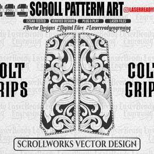 C-1911 Griffschalen mit Rankenmuster | Lasergravurdateien (Digitaler Download) SVG DXF PNG