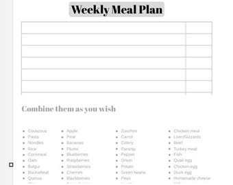 Baby weekly meal plan (EN)