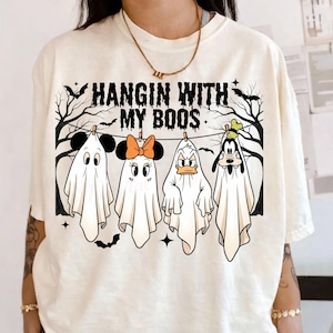 Retro Disney Hangin' with My Boos Png, Disney Halloween Png, Mickey And Friends Ghost Png, It's Really Not So Scary, Halloween Ghost Png
