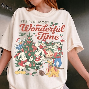 Vintage Mickey Minnie jul png, Retro mest underbara tid jul png, Disneyland Magic Kingdom semester familjeresa present, Retro Disney png