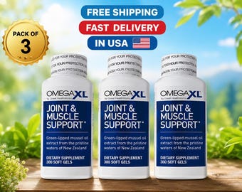 3Pack Omega XL 300 Capsules-Green Lipped Mussel Joint & Muscle Relief Supplement EXP (2027)