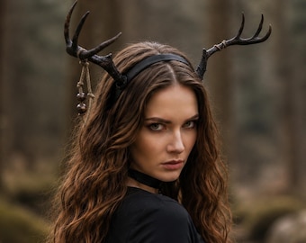 Forest Druid Small Antlers, Woodland Goddess Horned Headband, Deer Antlers Headpiece, 3D Printed Rave Accessories