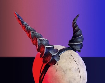 Satyr Horns Headband, Fantasy Cosplay Demon, Druid Handmade Outfit, Faun Headgear