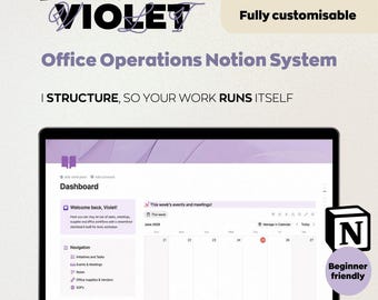 Office Operations Notion System Template Office Administrator/Manager Workflow Tracker